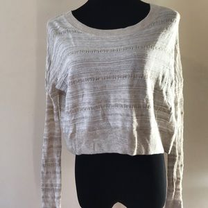 All saints ribbed cropped light knit dolman top